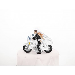Svatební figurka Novomanželé na motorce