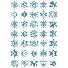 Sněhové vločky Ø40 mm  - jedlý papír