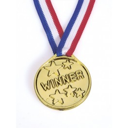 Zlatá medaile s nápisem Winner