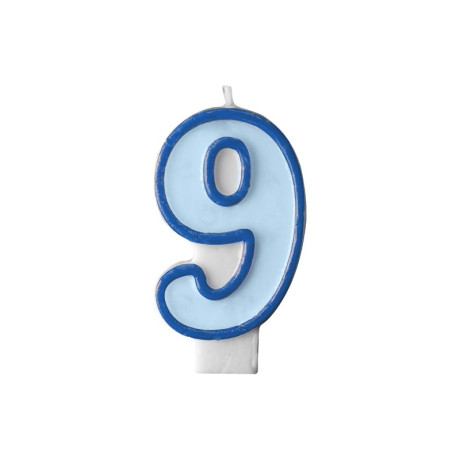 Svíčka narozeninová číslice 9 modrá
