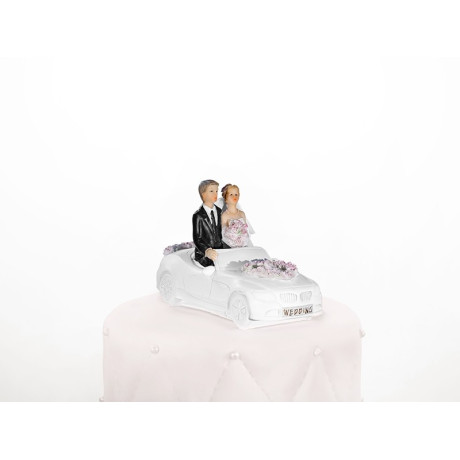 Svatební figurka Novomanželé v autě 
