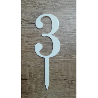 Číslice č.3 - bílá