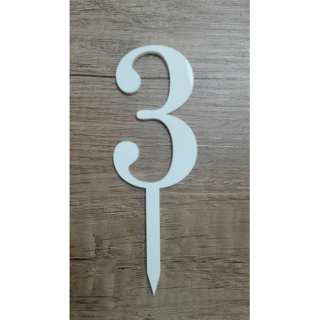 Číslice č.3 - bílá