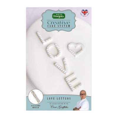 Nápis LOVE se srdíčkem silikonová forma Katy Sue