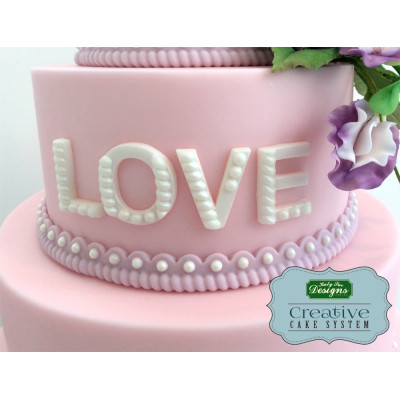 Nápis LOVE se srdíčkem silikonová forma Katy Sue