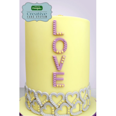 Nápis LOVE se srdíčkem silikonová forma Katy Sue