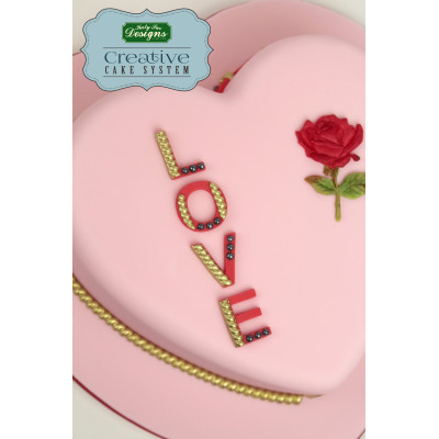 Nápis LOVE se srdíčkem silikonová forma Katy Sue