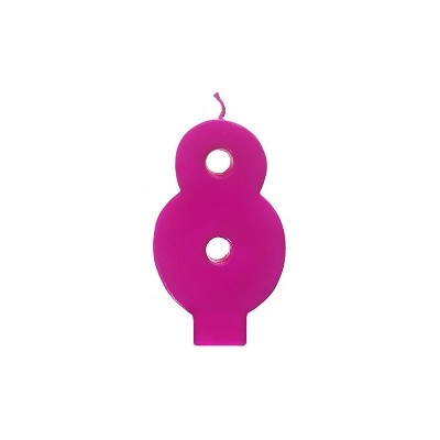 Svíčka narozeninová 8 růžová plná