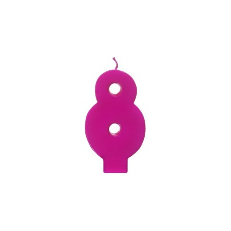 Svíčka narozeninová 8 růžová plná