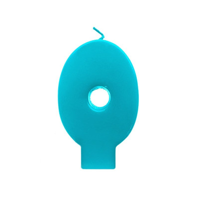 Svíčka narozeninová 0 tyrkysová plná