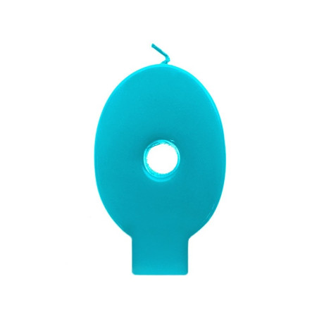 Svíčka narozeninová 0 tyrkysová plná