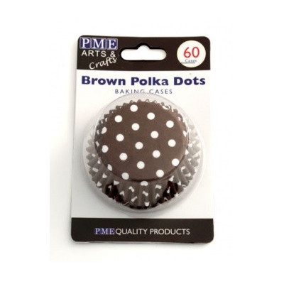 Košíčky 50 x 30 mm (60 ks) - Hnědé s puntíky PME