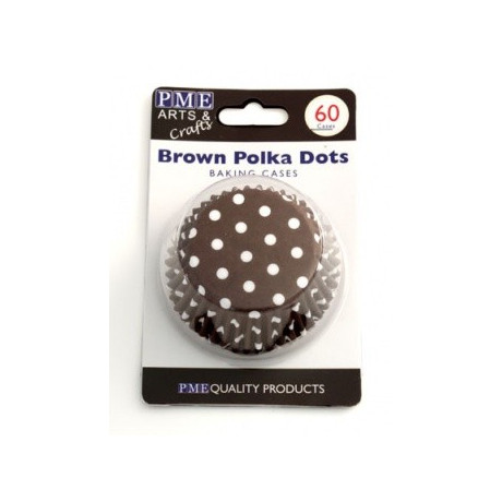 Košíčky 50 x 30 mm (60 ks) - Hnědé s puntíky PME