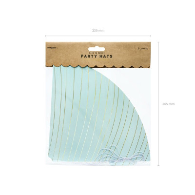 Párty čepičky světle modré 6 ks