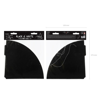 Párty čepičky černé 6 ks