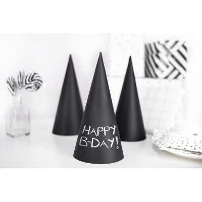 Párty čepičky černé 6 ks