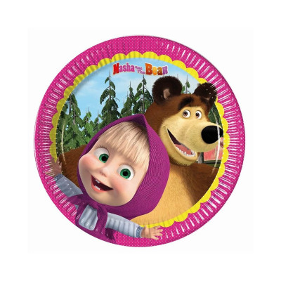 Papírové talíře Máša a medvěd 20 cm 8 ks