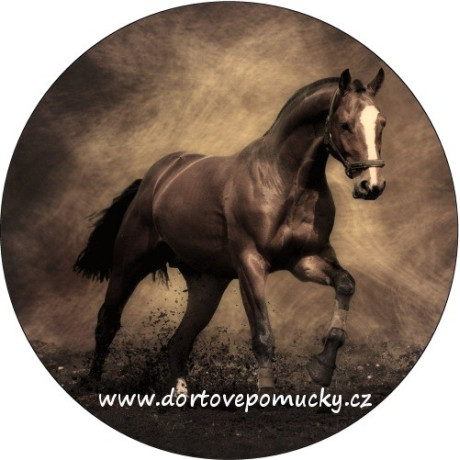 Kůň v běhu  tisk na jedlý papír 20 cm 