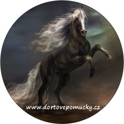 Kůň ve skoku tisk na jedlý papír 20 cm 