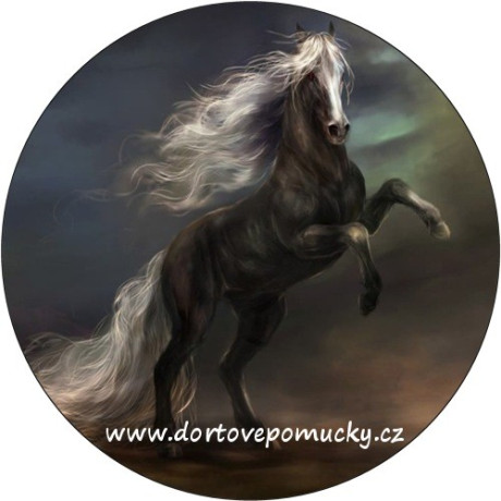 Kůň ve skoku tisk na jedlý papír 20 cm 