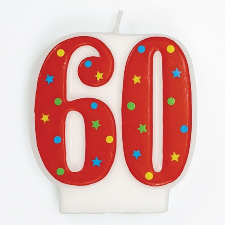 Červené 60 - dortová svíčka