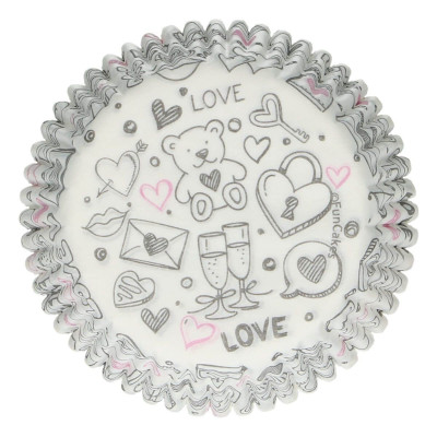Košíčky 50x32 mm Love Doodle