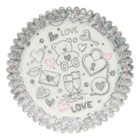 Košíčky 50x32 mm Love Doodle