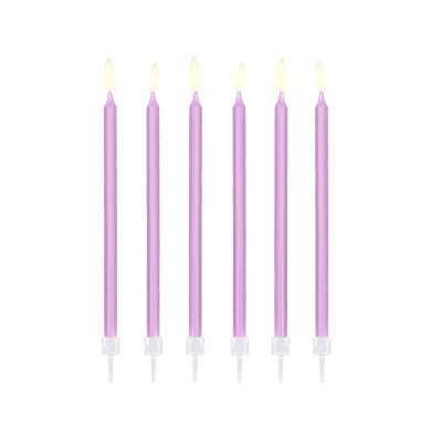 Narozeninove svíčky hladké - světle fialové 12 ks