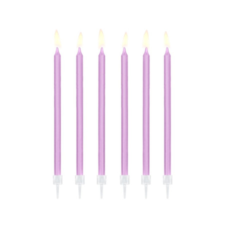 Narozeninove svíčky hladké - světle fialové 12 ks