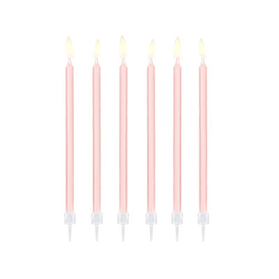 Narozeninove svíčky hladké - světle růžové 12 ks