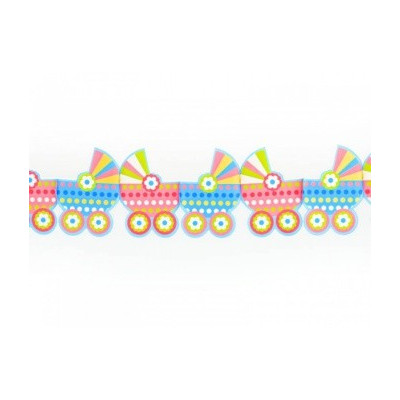 Papírová girlanda kočárky 3m