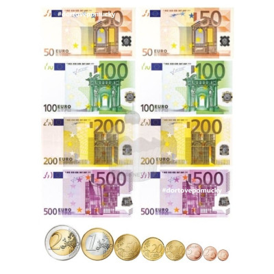 Bankovky euro mix jedlý papír A4