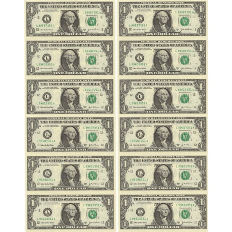 Bankovky 1 dollar jedlý papír A4