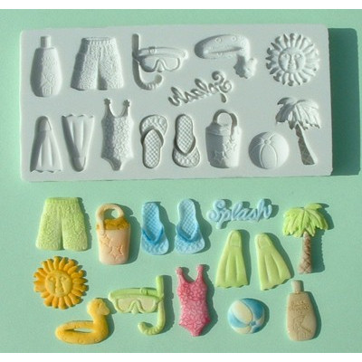 Pláž a léto silikonová forma