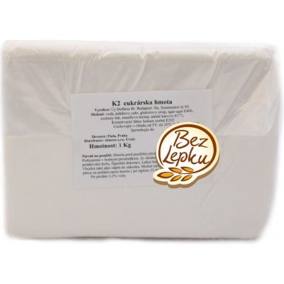 K2 potahovací hmota (1 kg) – bílý fondán s mandlovým aroma | dortovepomucky.cz