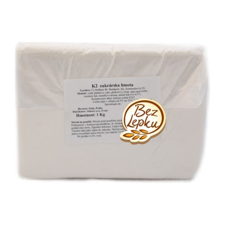 K2 potahovací hmota (1 kg) – bílý fondán s mandlovým aroma | dortovepomucky.cz