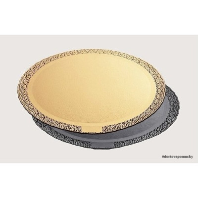 Tác kulatý - Zlatý s krajkou / 30 cm