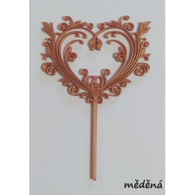 Zdobené srdíčko - plastový zápich