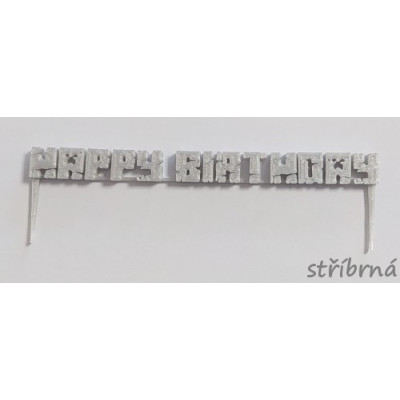 Happy Birthday Minecraft - plastový zápich