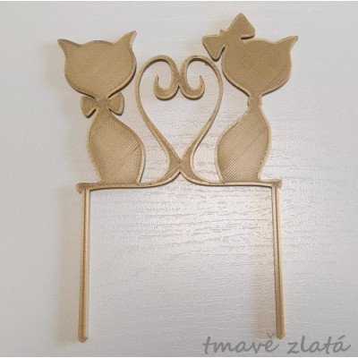 Kočičky sedící pár- plastový zápich