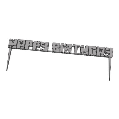 Happy Birthday Minecraft - plastový zápich