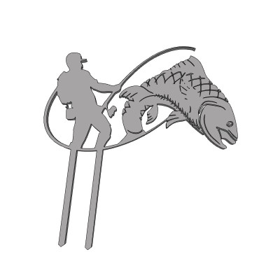 Lovící rybář - plastový zápich