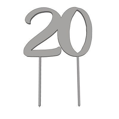 Číslice 20 - plastový zápich