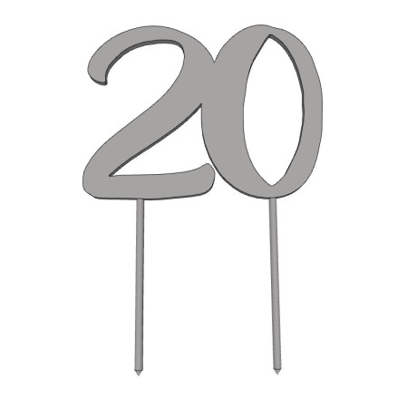 Číslice 20 - plastový zápich