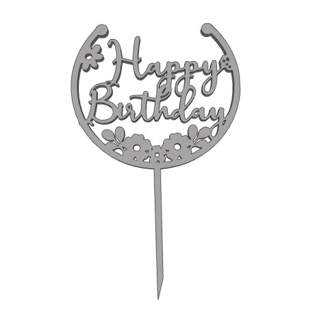 Happy Birthday č.7 - plastový zápich