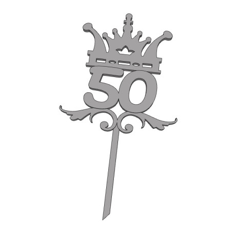 Číslice 50 s korunou - plastový zápich