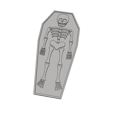 Kostlivec v rakvi - dekorace