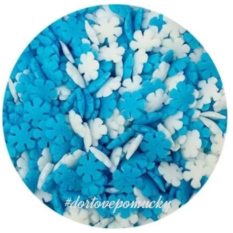 Modro - bílé cukrové vločky 50 g