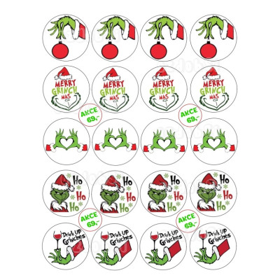 Grinch  na cupcake 3 - jedlý papír