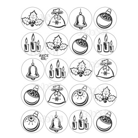 Vánoce 4 Ø48 mm - jedlý papír